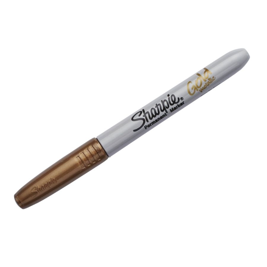 slide 2 of 5, Sharpie Metallic Permanent Markers, Fine Point, Gold Ink, Pack Of 4, 4 ct