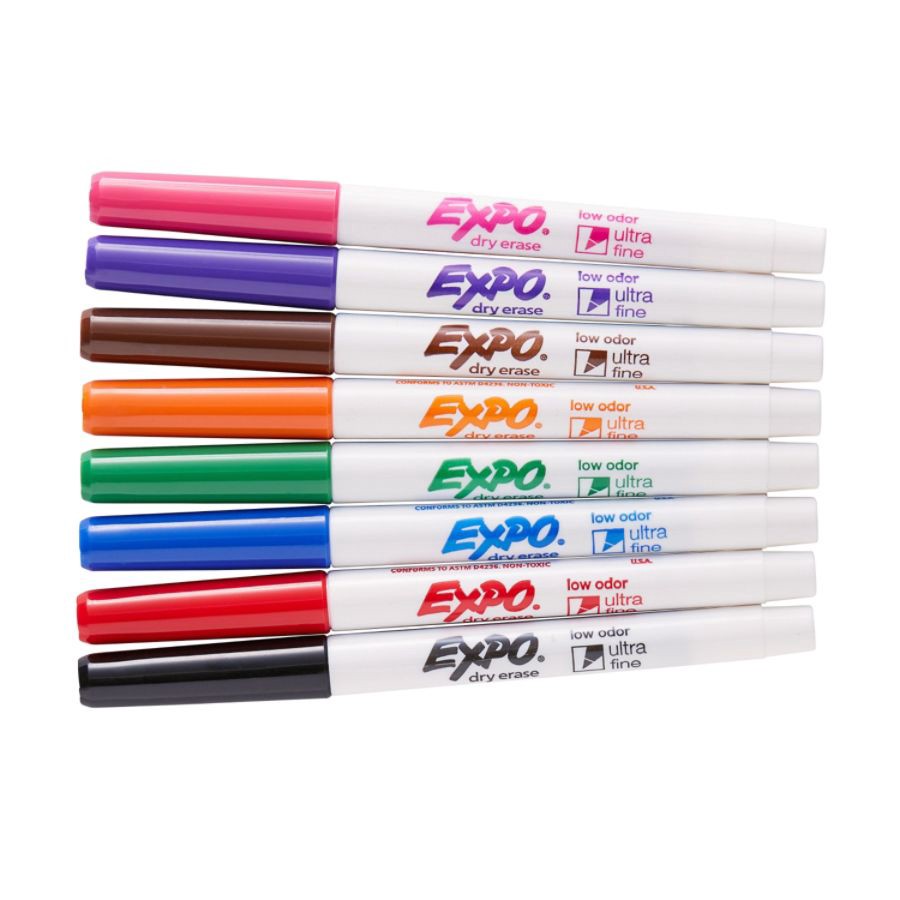 Expo Low-Odor Dry-Erase Marker, Ultra Fine Point, Black - 4 pack