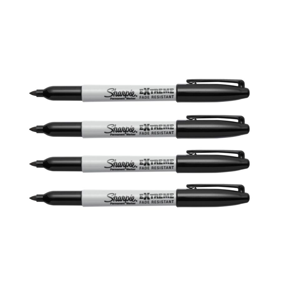 slide 5 of 5, Sharpie Extreme Permanent Markers, Fine Point, Black, Pack Of 4, 4 ct