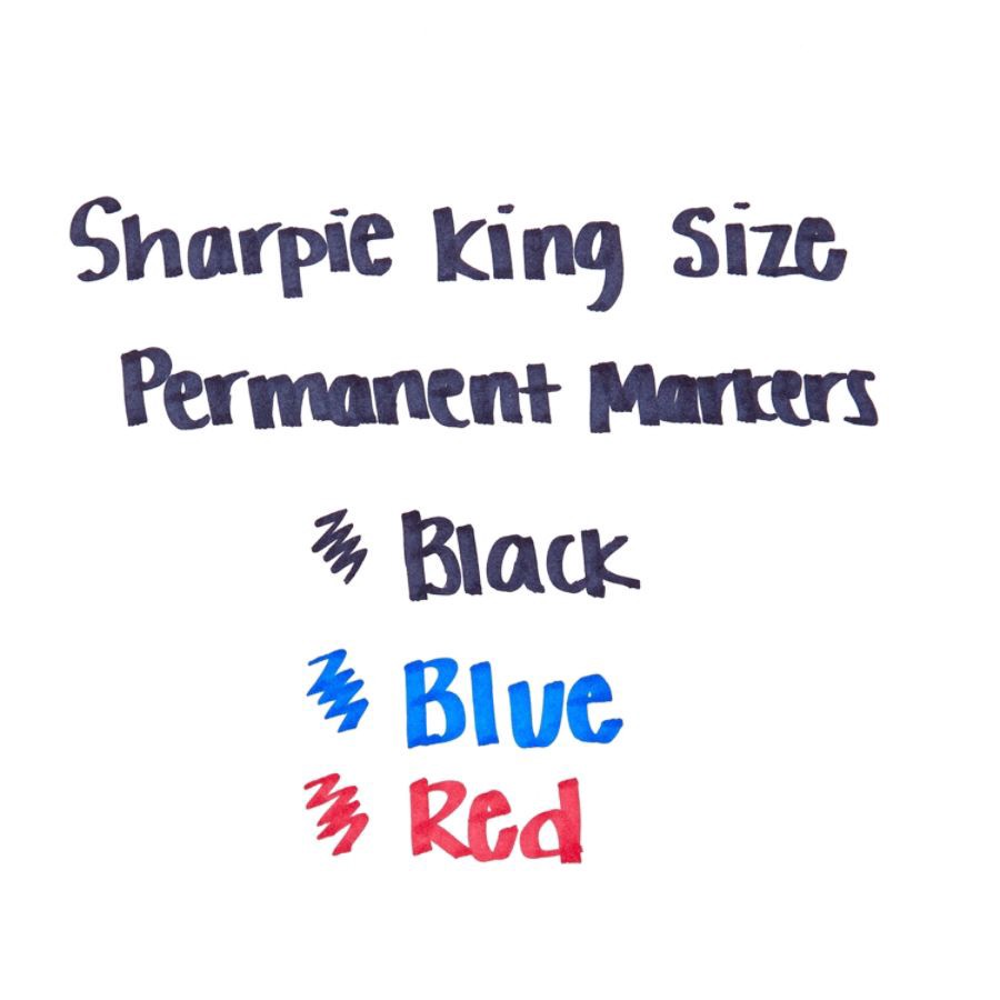 slide 2 of 7, Sharpie Chisel Tip King Size Permanent Marker - Black, 12 ct