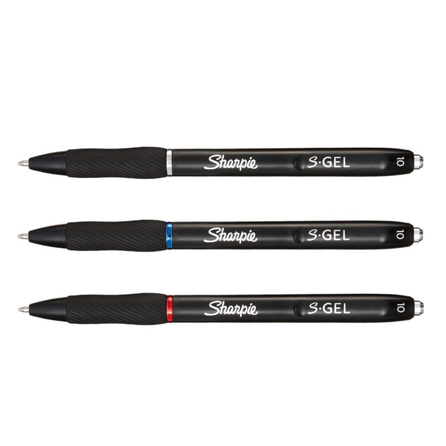 slide 3 of 7, Sharpie S Gel Pens, Bold Point, 1.0 Mm, Black Barrels, Assorted Ink, Pack Of 4 Pens, 4 ct