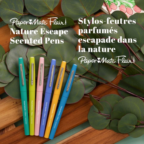 slide 4 of 8, Paper Mate Flair Nature Escape Scented 0.7mm Felt Tip Pens - Assorted Ink, 16 ct