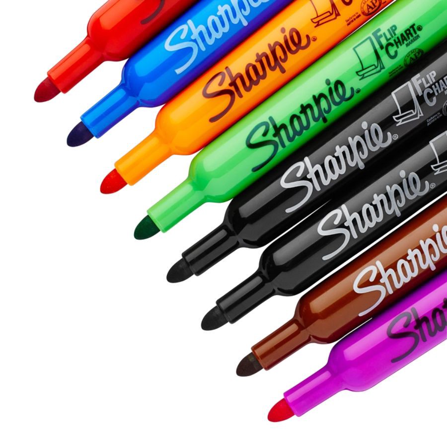 slide 4 of 8, Sharpie Flip Chart Markers, Assorted, Pack Of 8, 8 ct