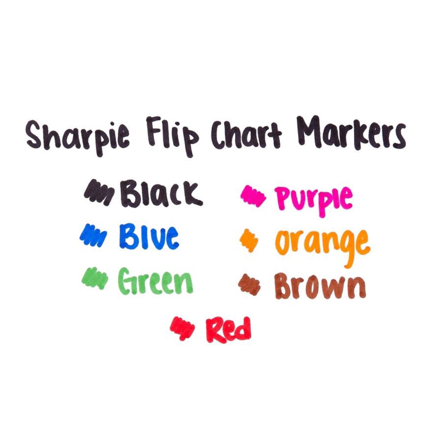 slide 7 of 8, Sharpie Flip Chart Markers, Assorted, Pack Of 8, 8 ct