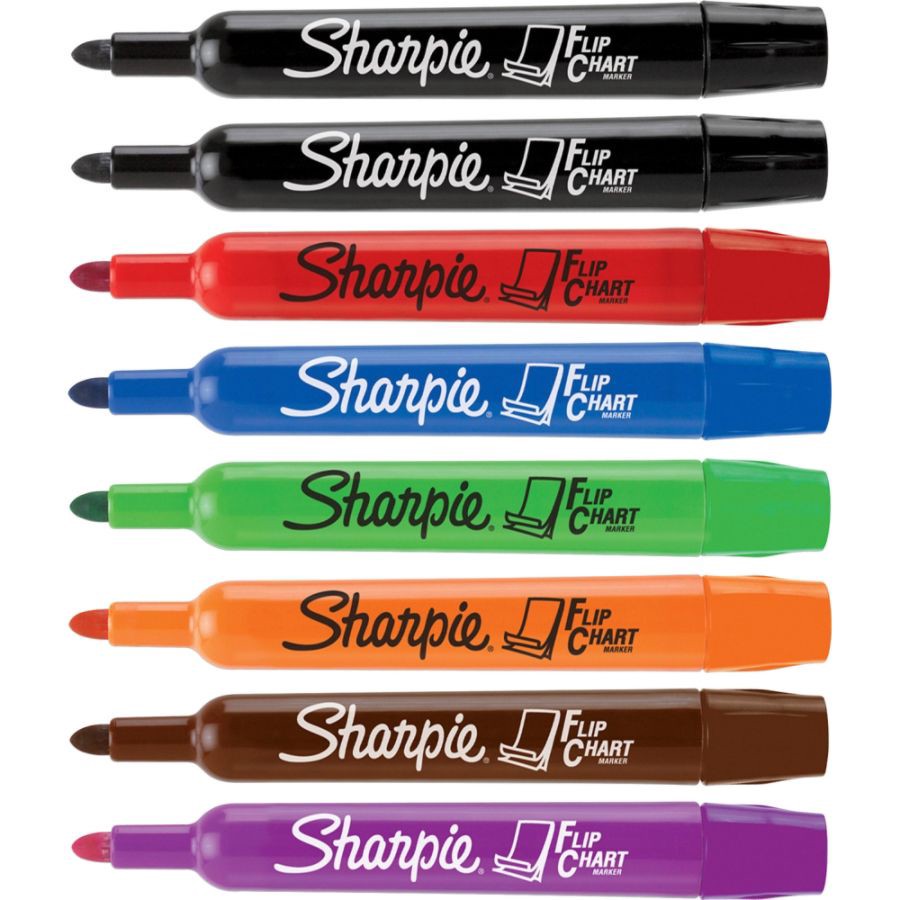 slide 3 of 8, Sharpie Flip Chart Markers, Assorted, Pack Of 8, 8 ct