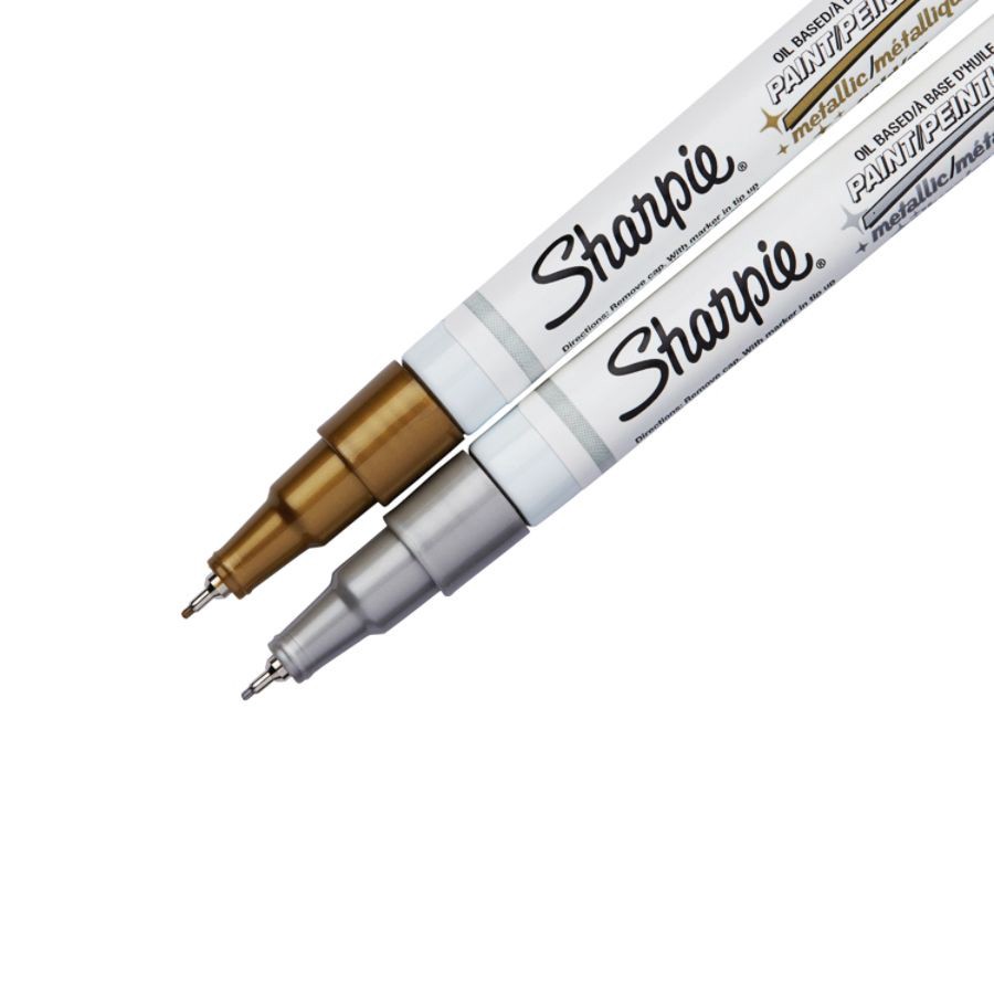 slide 4 of 4, Sharpie Extra Fine Point Silver and Gold Paint Markers, 2 ct