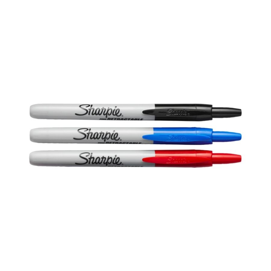 slide 4 of 6, Sharpie Retractable Fine Point Permanent Markers - Assorted, 2 pk; 3 ct