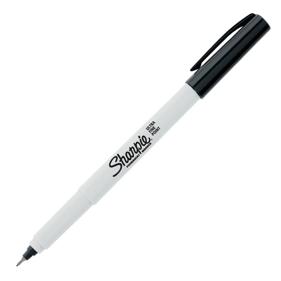 slide 3 of 4, Sharpie Permanent Ultra-Fine Point Markers, Black, Pack Of 12 Markers, 12 ct