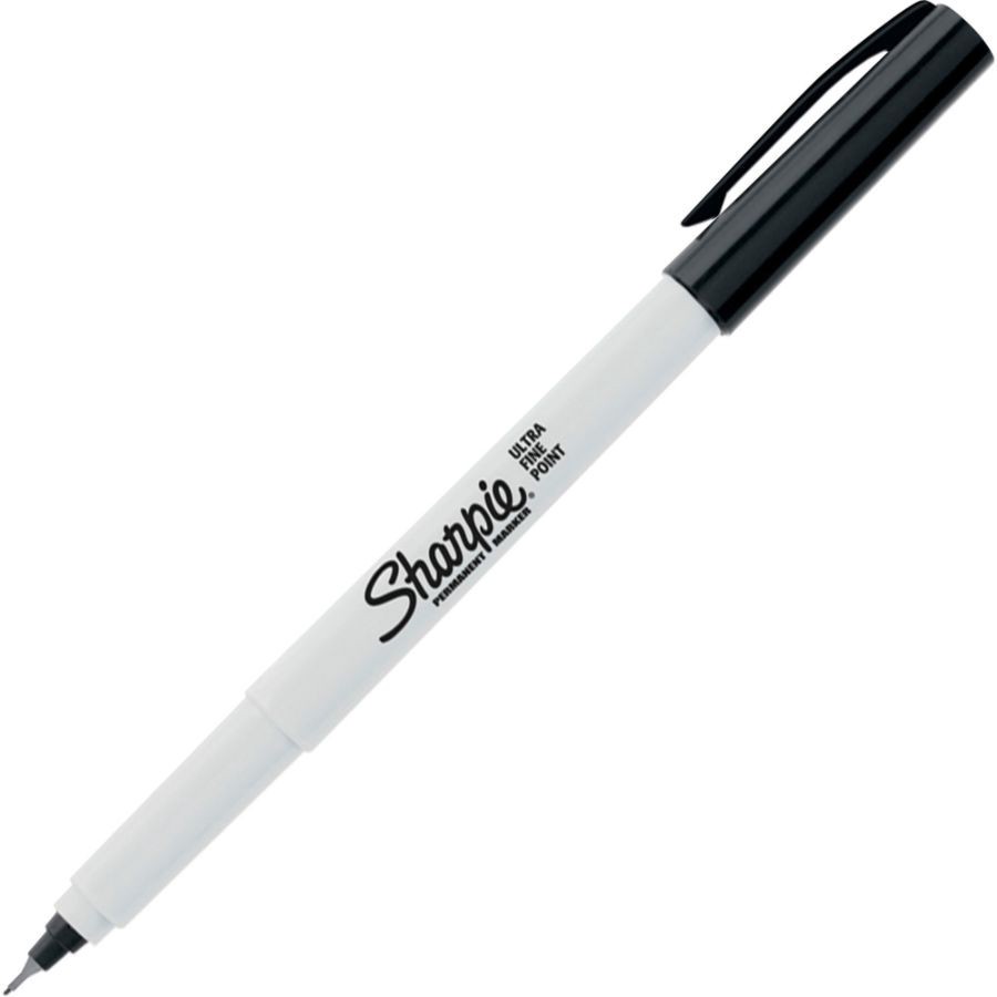 slide 2 of 4, Sharpie Permanent Ultra-Fine Point Markers, Black, Pack Of 12 Markers, 12 ct