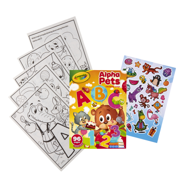 slide 4 of 8, Crayola Alpha Pets Coloring Book, 1 ct