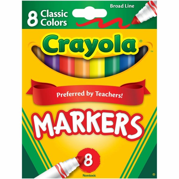 slide 2 of 3, Crayola Markers Broadline Classic, 8 ct