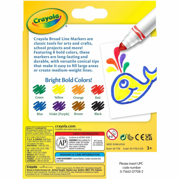 slide 3 of 3, Crayola Markers Broadline Classic, 8 ct