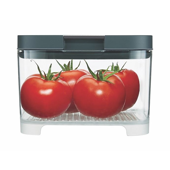 slide 2 of 4, Rubbermaid Freshworks Countertop Medium Produce Container with Lid - Grey/Clear, 1 ct