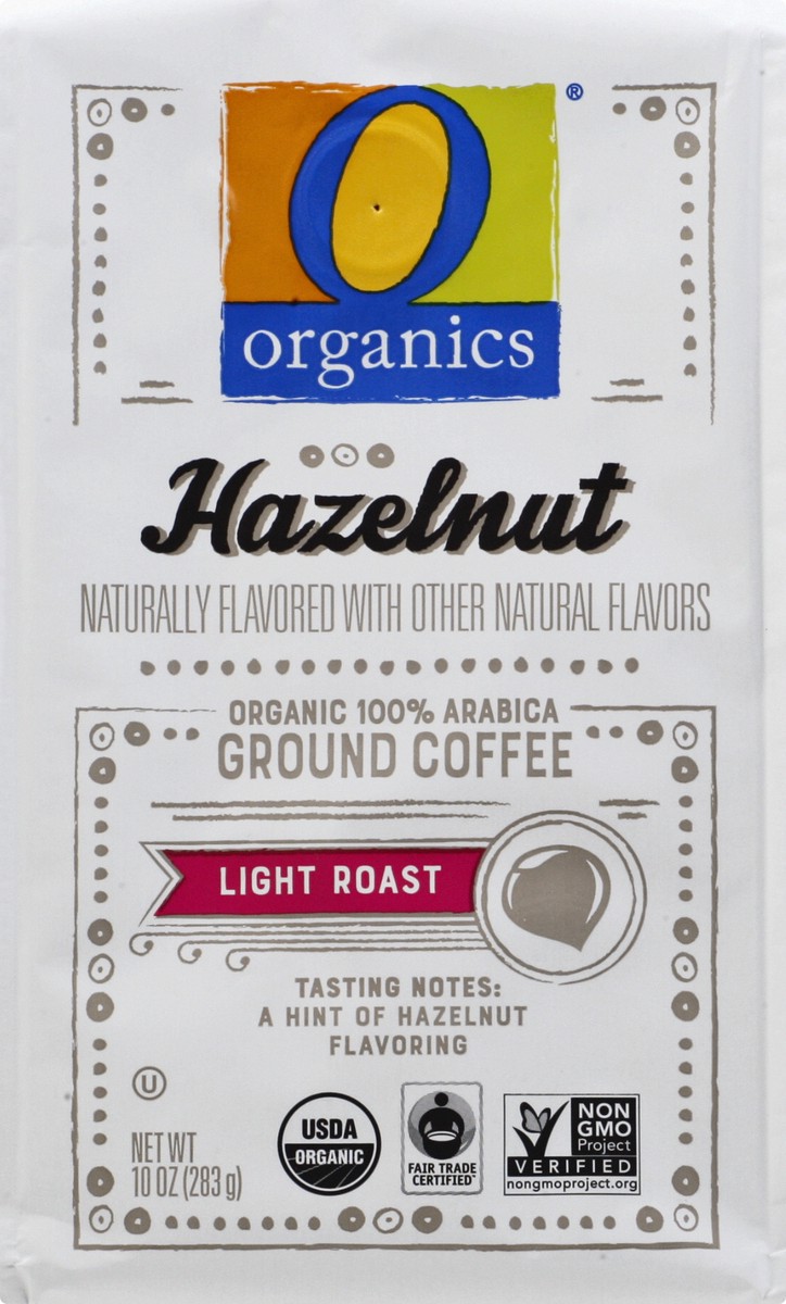 slide 7 of 9, O Organics Coffee Hazelnut Ground, 10 oz
