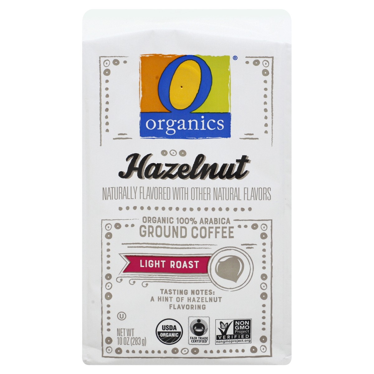 slide 1 of 9, O Organics Coffee Hazelnut Ground, 10 oz