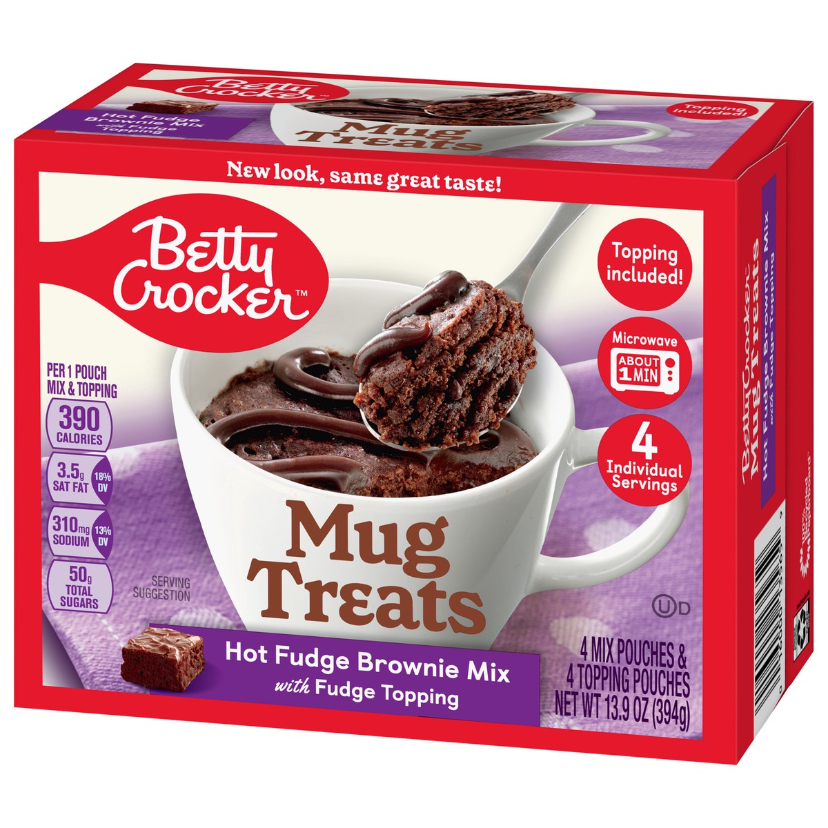 slide 3 of 9, Betty Crocker Mug Treats, Hot Fudge Brownie, 4 Count, 13.9 oz, 4 ct