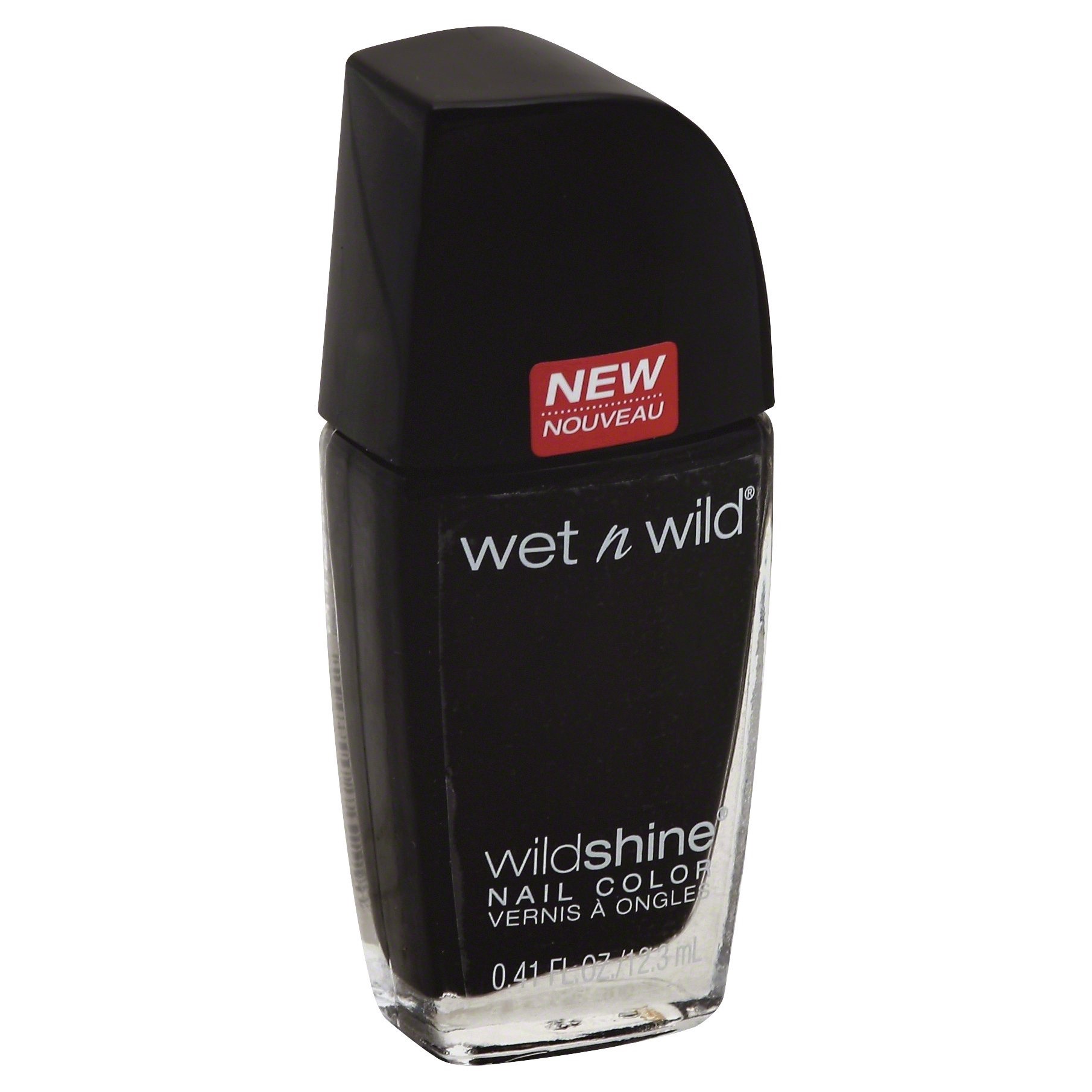 slide 1 of 2, wet n wild Wildshine Nail Color 485D Black Creme, 0.41 oz