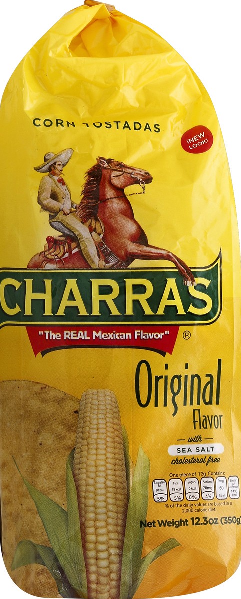 slide 5 of 6, Charras Natural Yellow Corn Tostada, 12.3 oz