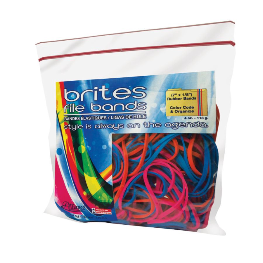 slide 3 of 4, Alliance Rubber Brites File Bands, Assorted, Bag Of 50, 1 ct