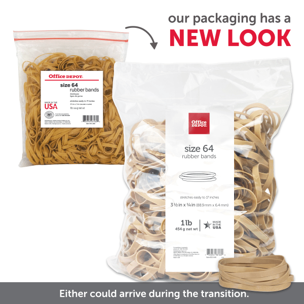 slide 3 of 4, Office Depot Brand Rubber Bands, Crepe, 1 lb