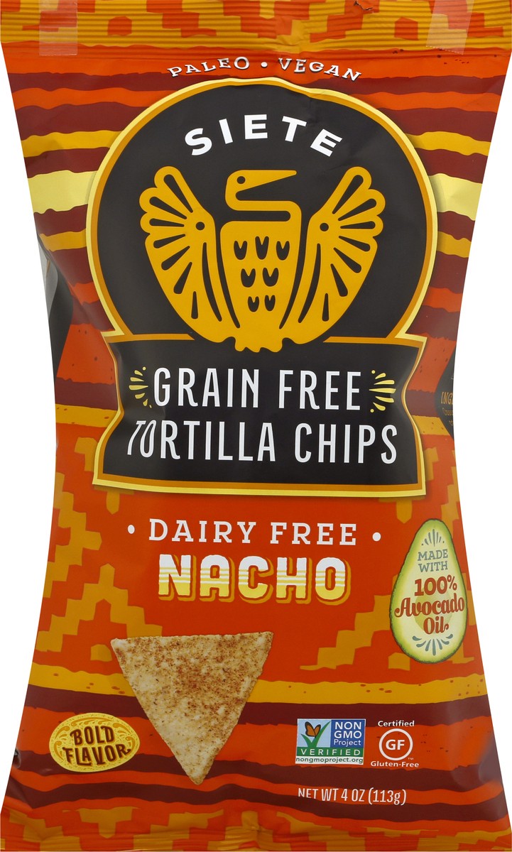 slide 1 of 9, Siete Grain Free Nacho Tortilla Chips 4 oz, 4 oz