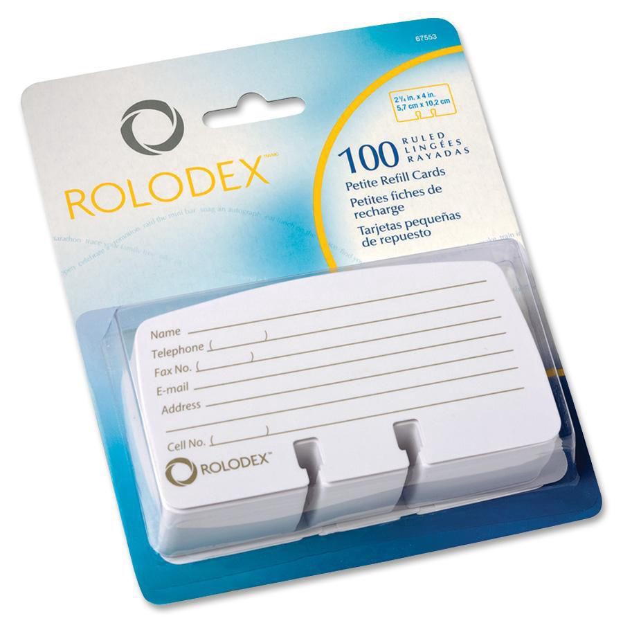 slide 2 of 2, Rolodex Card File Refills, Ruled, White, 100 ct
