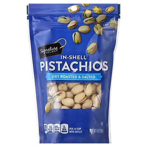 slide 1 of 1, Signature Select Pistachios Dry Rstd Saltd In Shell, 6 oz