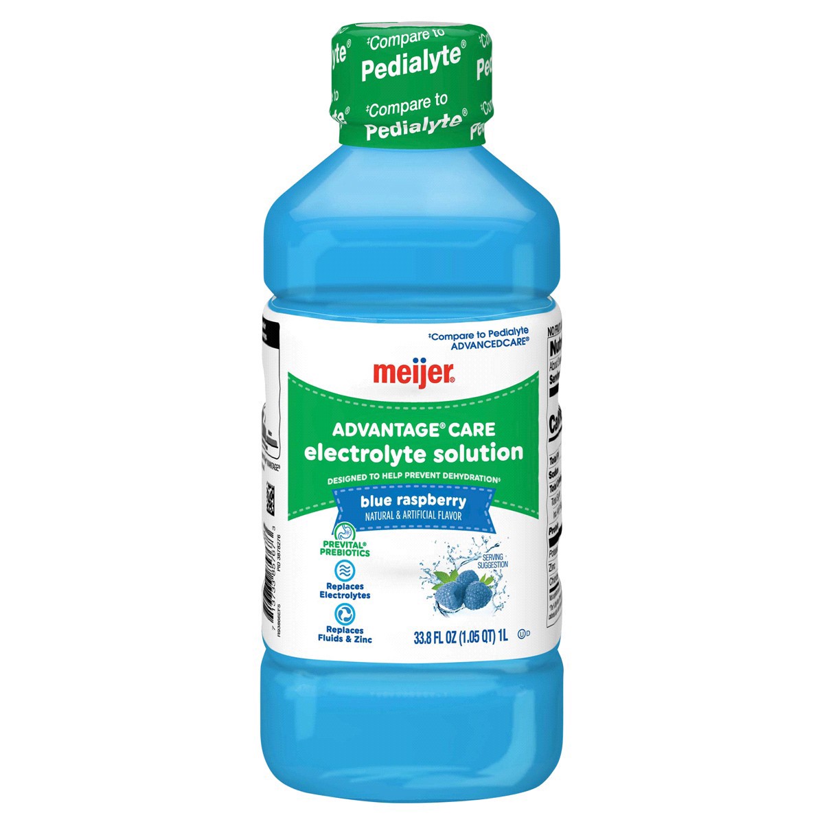 slide 1 of 25, Meijer Advantage Care Electrolyte Solution, Blue Raspberry, With Prevital Prebiotics, 1 liter