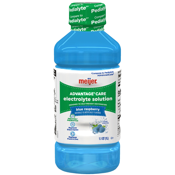 slide 1 of 25, Meijer Advantage Care Electrolyte Solution, Blue Raspberry, With Prevital Prebiotics, 1 liter