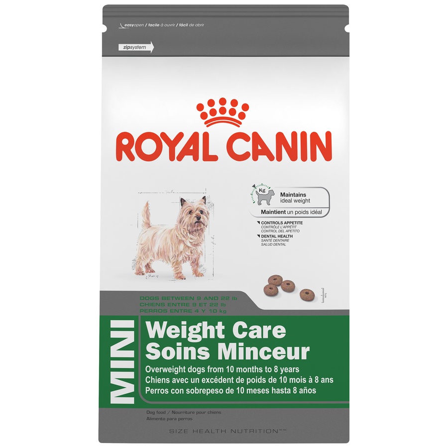 slide 1 of 9, Royal Canin Size Health Nutrition Mini Weight Care Dry Dog Food, 13 lb