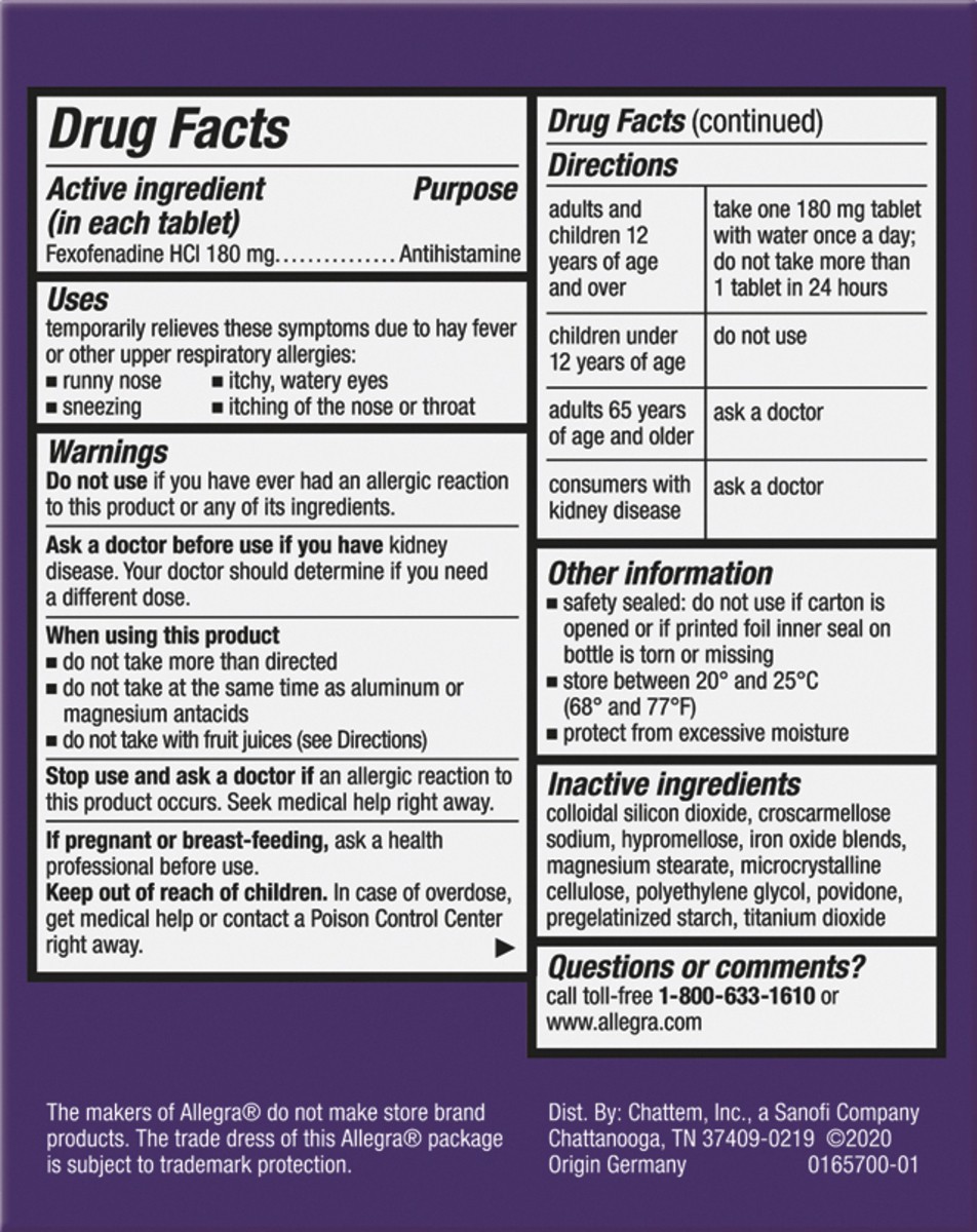 slide 2 of 7, Allegra Value Pack Tablets 180 mg Allergy Relief 90 ea, 90 ct
