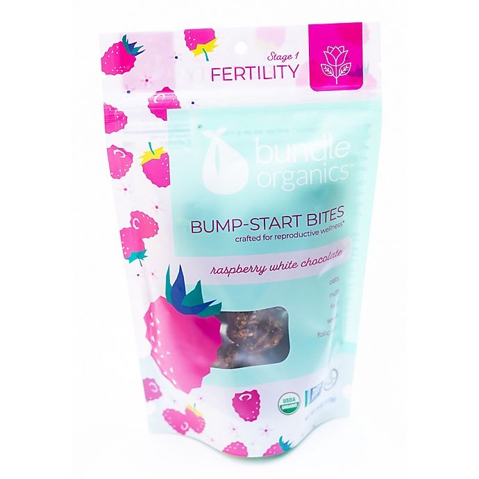 slide 1 of 2, Bundle Organics Raspberry White Chocolate Fertility Bump Start Bites, 6 oz