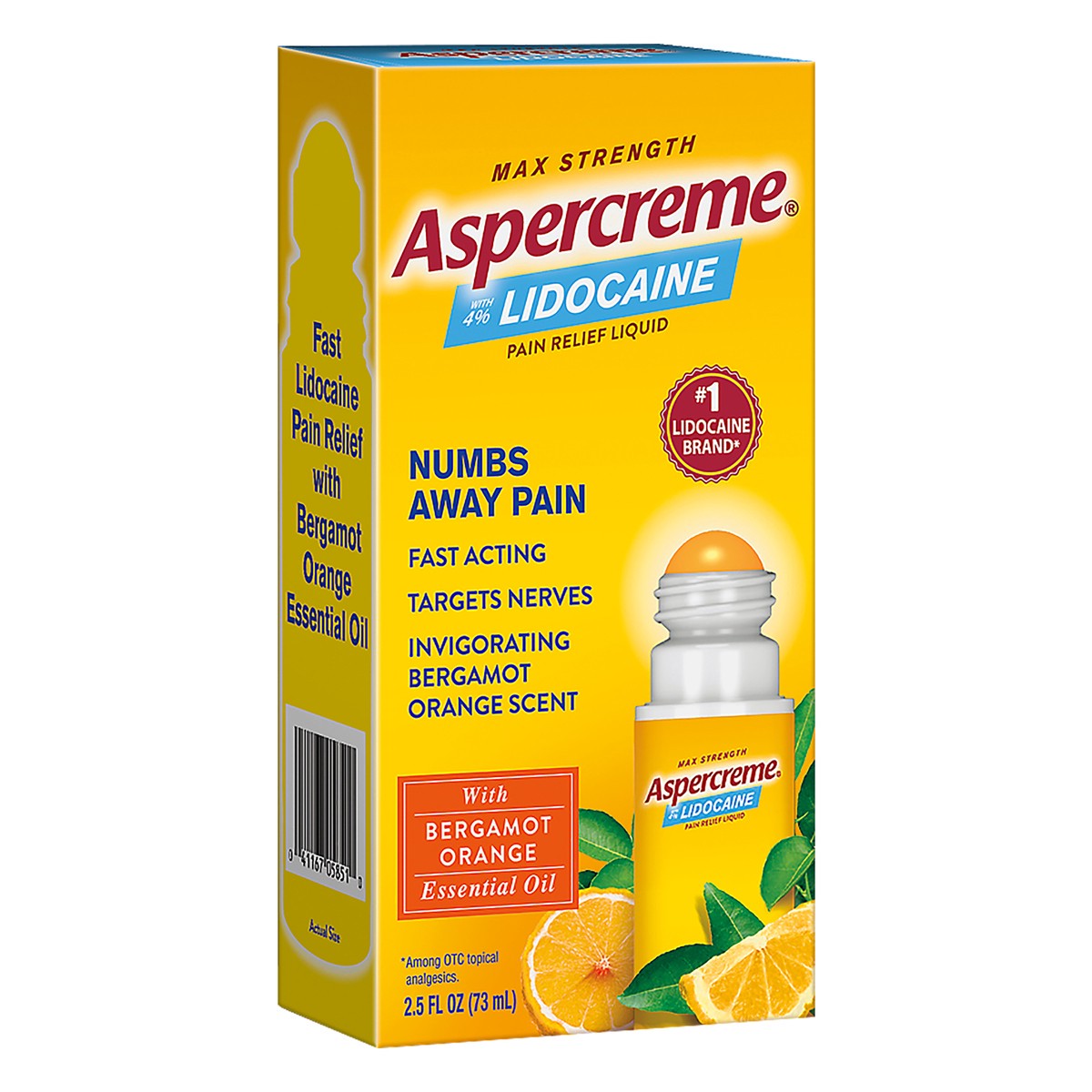 slide 2 of 9, Aspercreme Essential Oil Roll On Orange, 2.5 fl oz