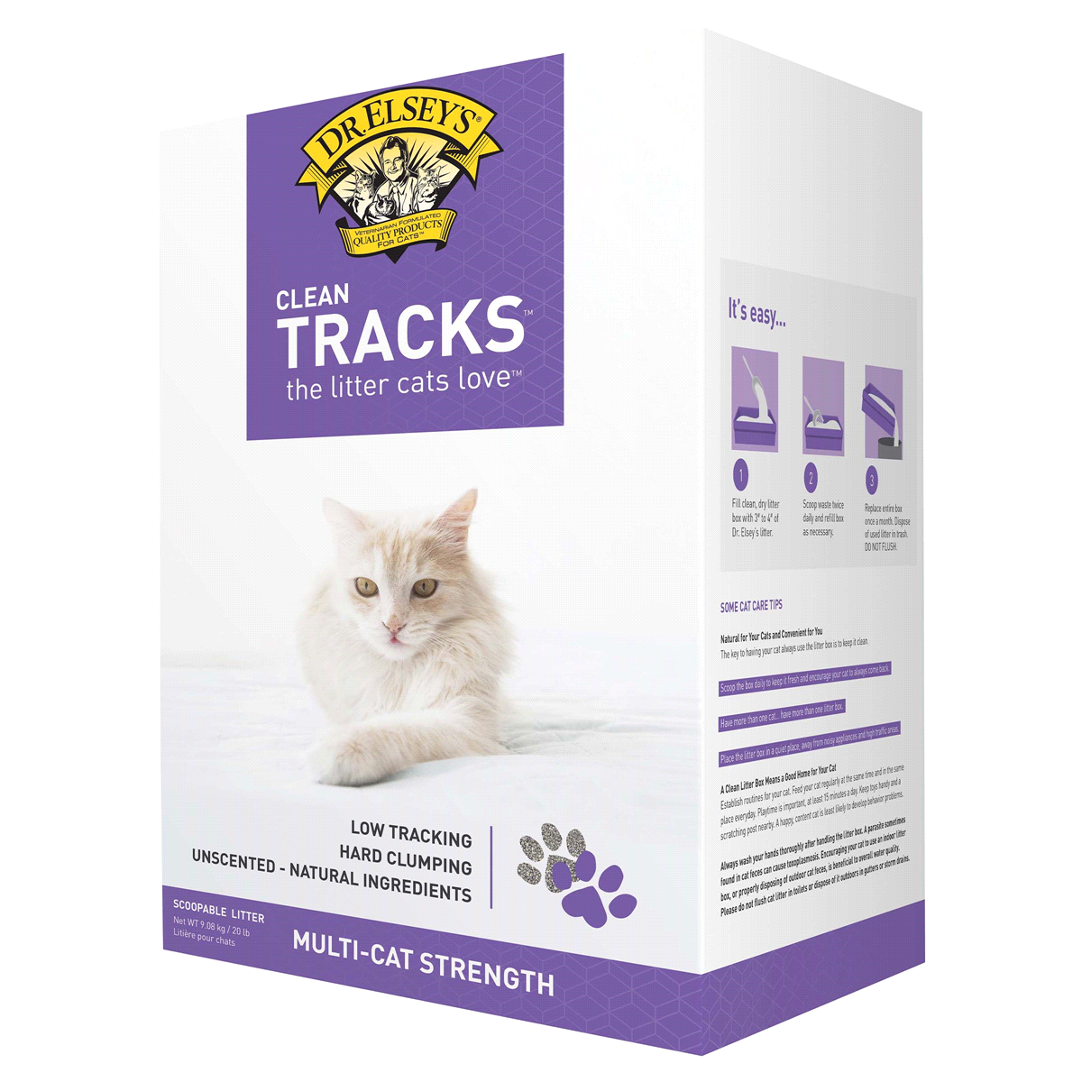 slide 1 of 5, Dr. Elsey's Clean Tracks Clumping Clay Cat Litter, 20 lb