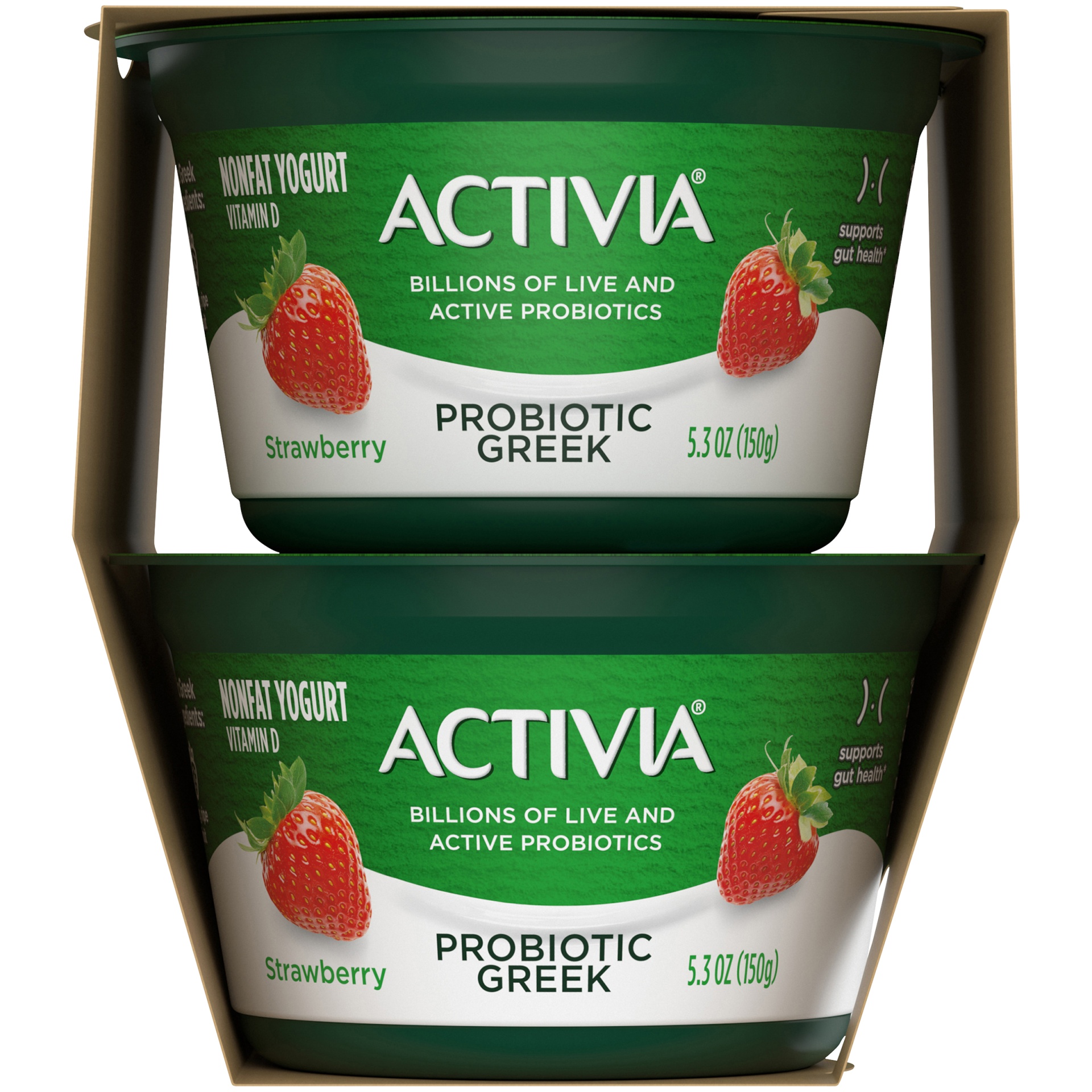 slide 2 of 7, Activia Nonfat Probiotic Strawberry Greek Yogurt Cups, 5.3 oz