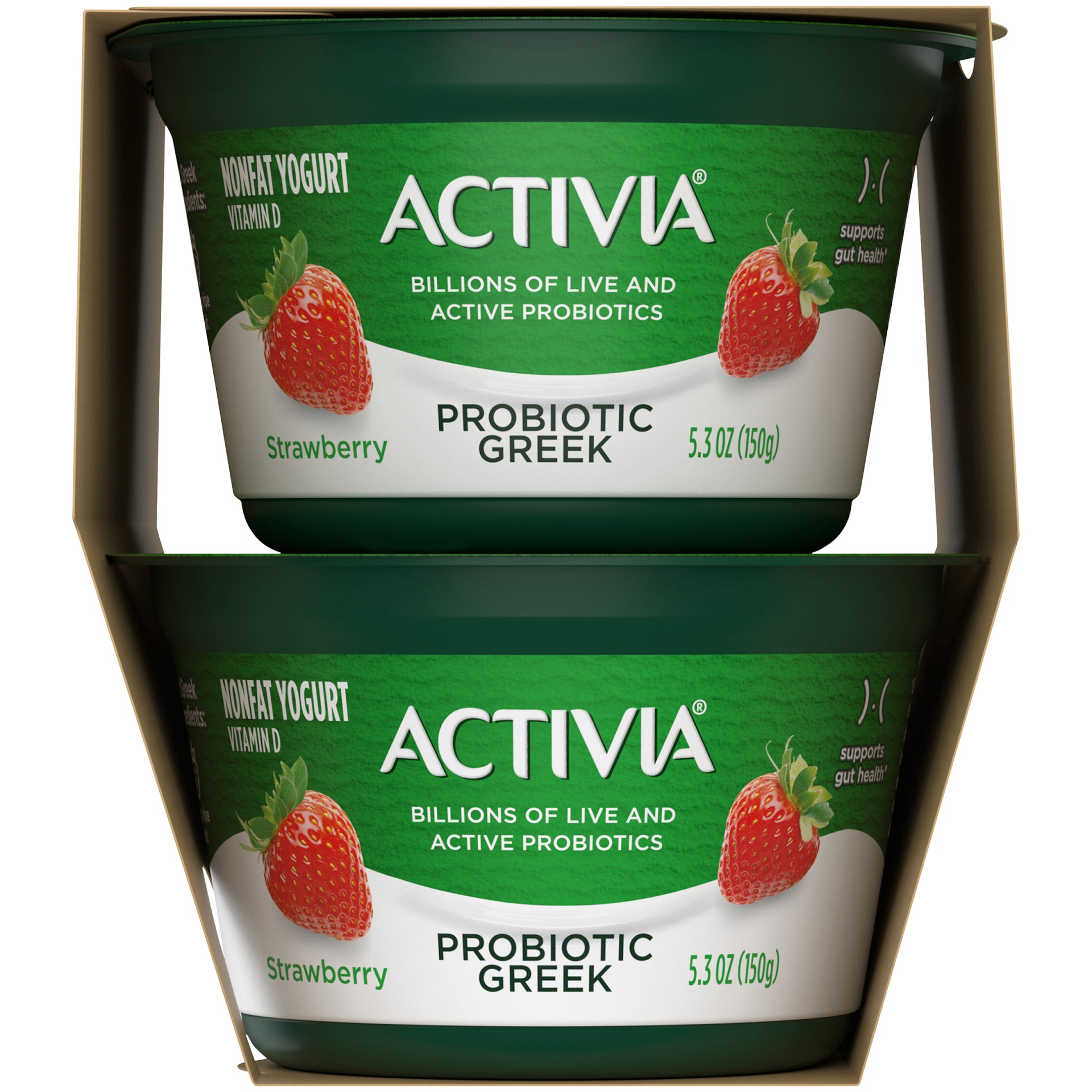 slide 3 of 7, Activia Nonfat Probiotic Strawberry Greek Yogurt Cups, 5.3 oz