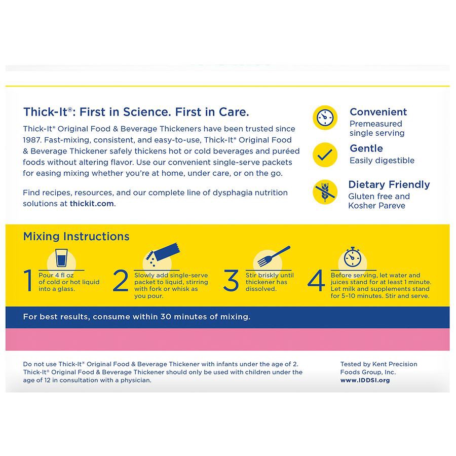 slide 4 of 5, Thick-It 2 Mildly Thick Nectar Original Food & Beverage Flavorless Thickener 25 - 0.18 oz Packets, 25 ct