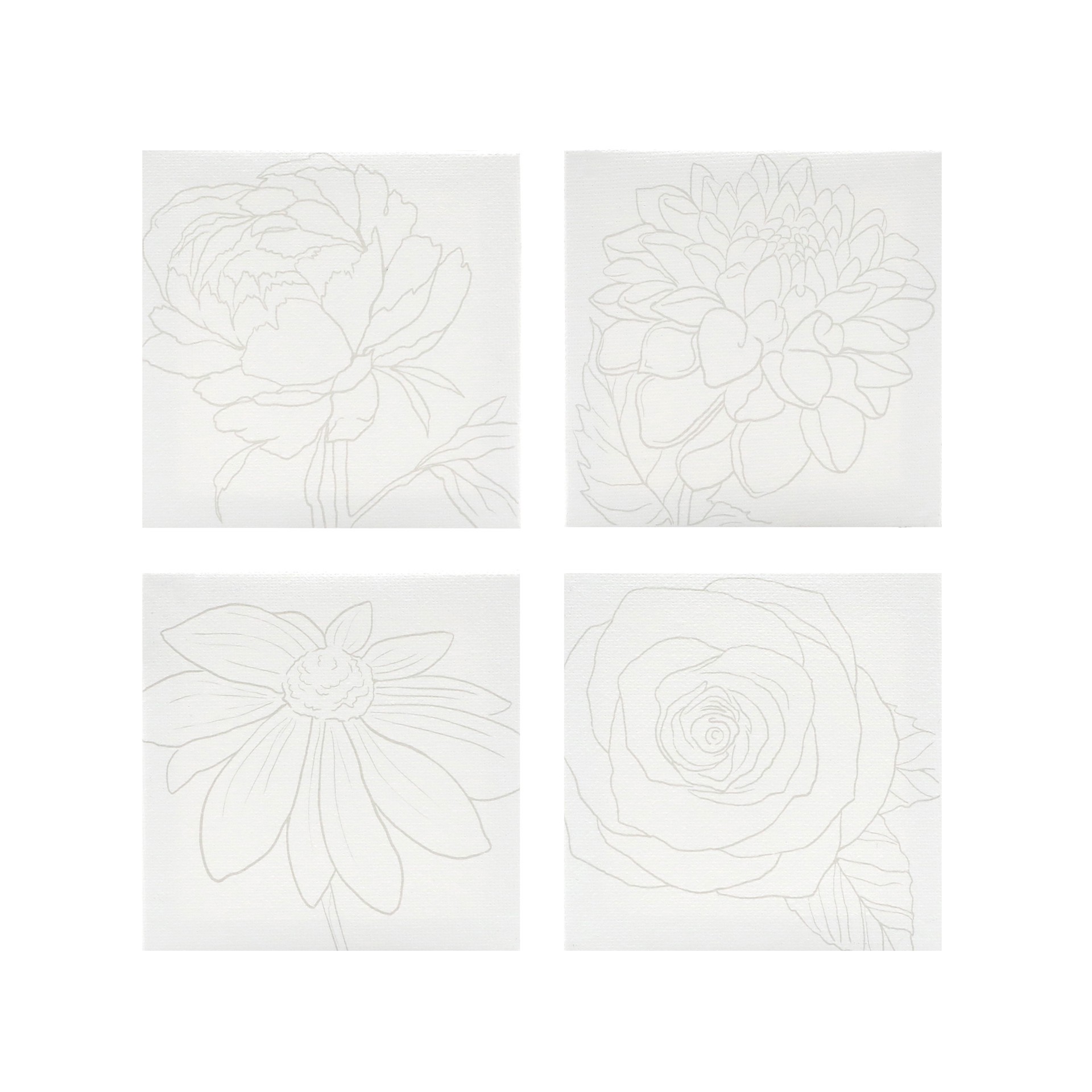 slide 4 of 5, Floral Mini Canvas Painting Kit By Craft Smart, 4 in x 4 in
