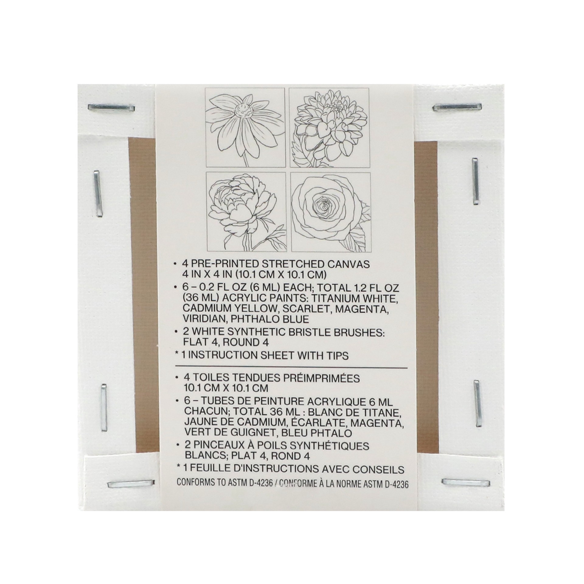 slide 2 of 5, Floral Mini Canvas Painting Kit By Craft Smart, 4 in x 4 in