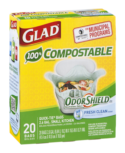 slide 1 of 1, Glad Compstbl Bags, 1 ct