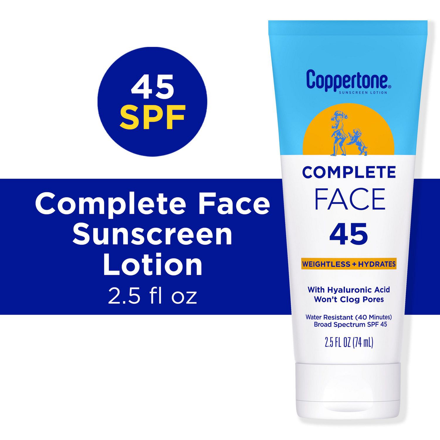 slide 3 of 4, Coppertone Broad Spectrum SPF 45 Complete Face Sunscreen Lotion 1.5 fl oz, 1.5 oz