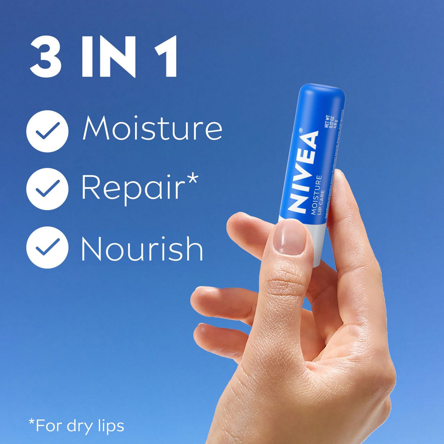 slide 2 of 11, Nivea Lip Care Moisture (Stick) 2-Pack 0.17Oz, 0.17 oz