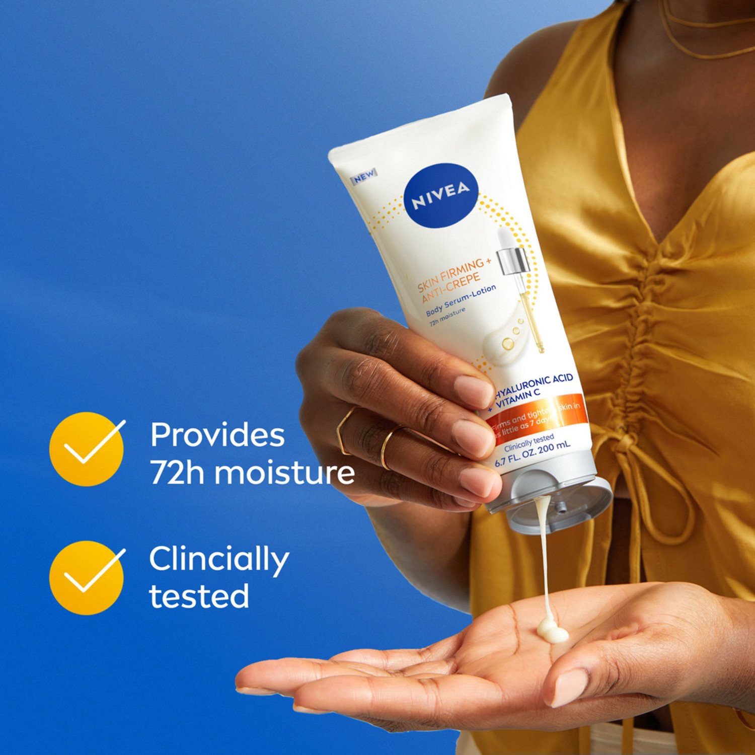 slide 9 of 9, Nivea Skin Firming + Anti-Crepe Body Serum-Lotion 6.7 fl oz, 6.7 oz