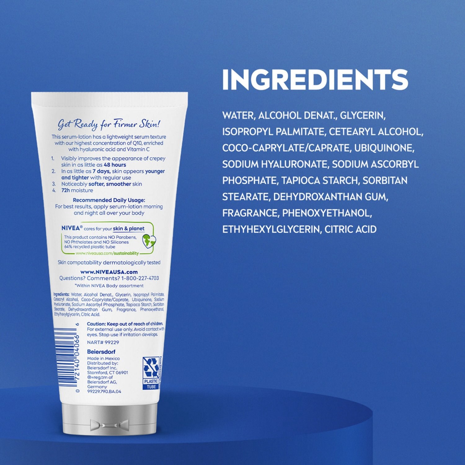 slide 4 of 9, Nivea Skin Firming + Anti-Crepe Body Serum-Lotion 6.7 fl oz, 6.7 oz