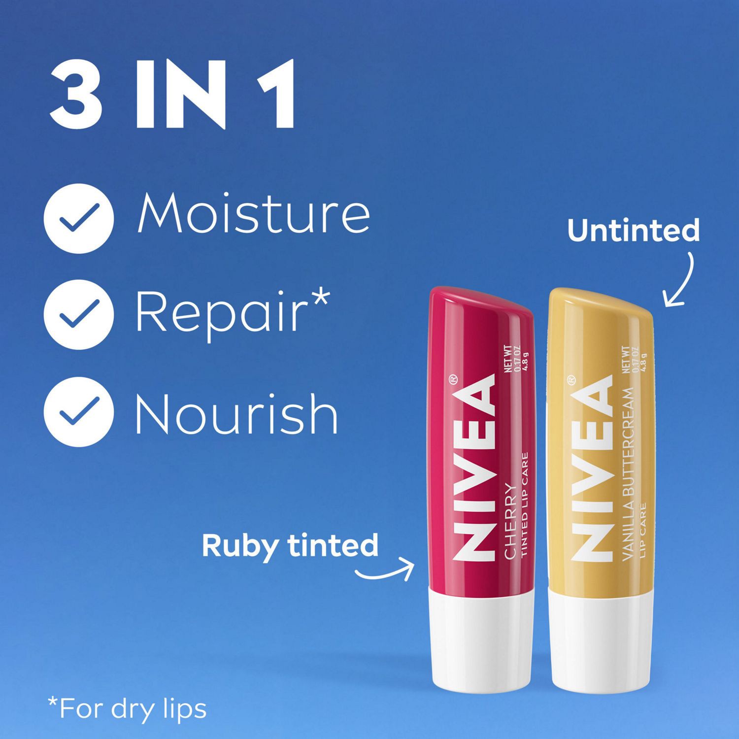 slide 5 of 10, Nivea Lip Care, Cherry And Cream, 2 Ct, 0.17 oz