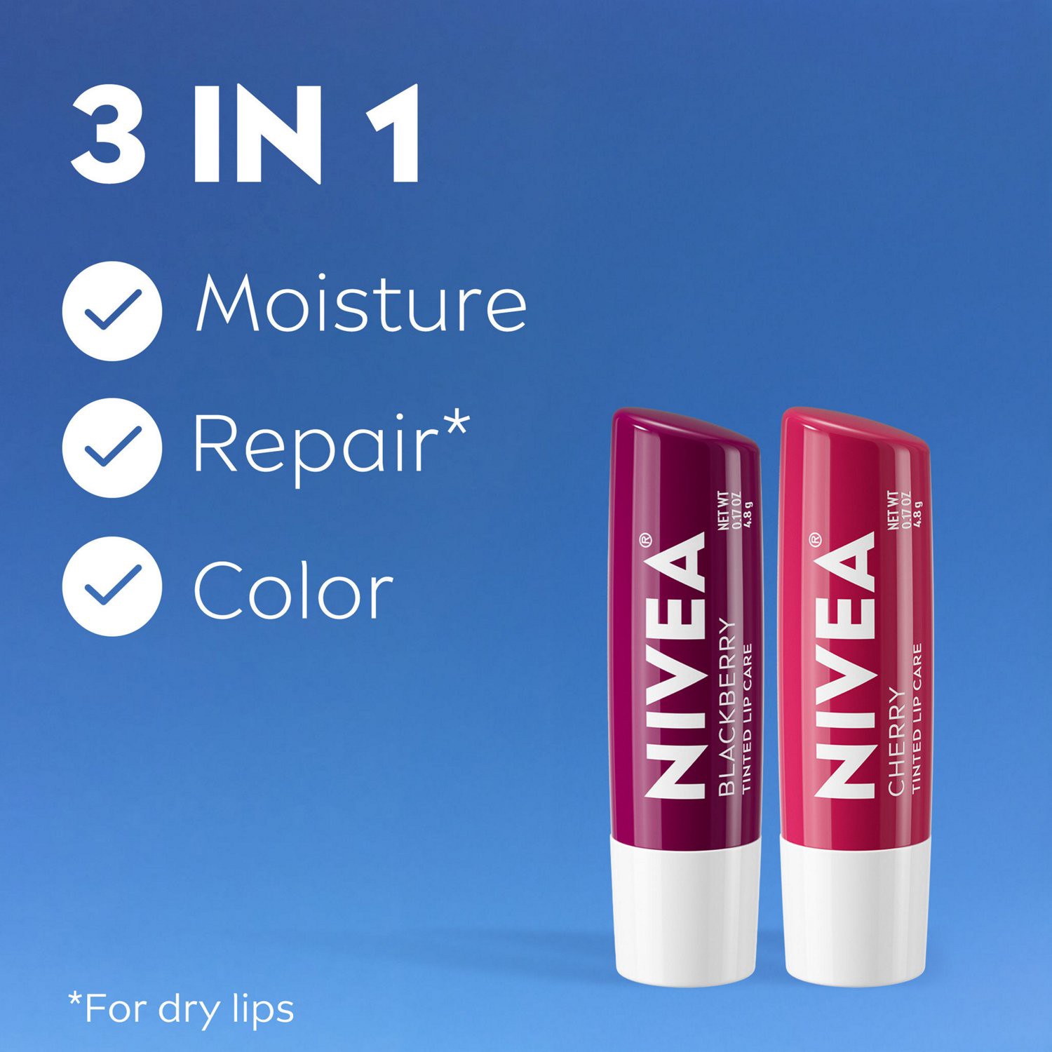 slide 12 of 12, Nivea Lip Care, Berry And Cherry, 2 Ct, 0.17 oz