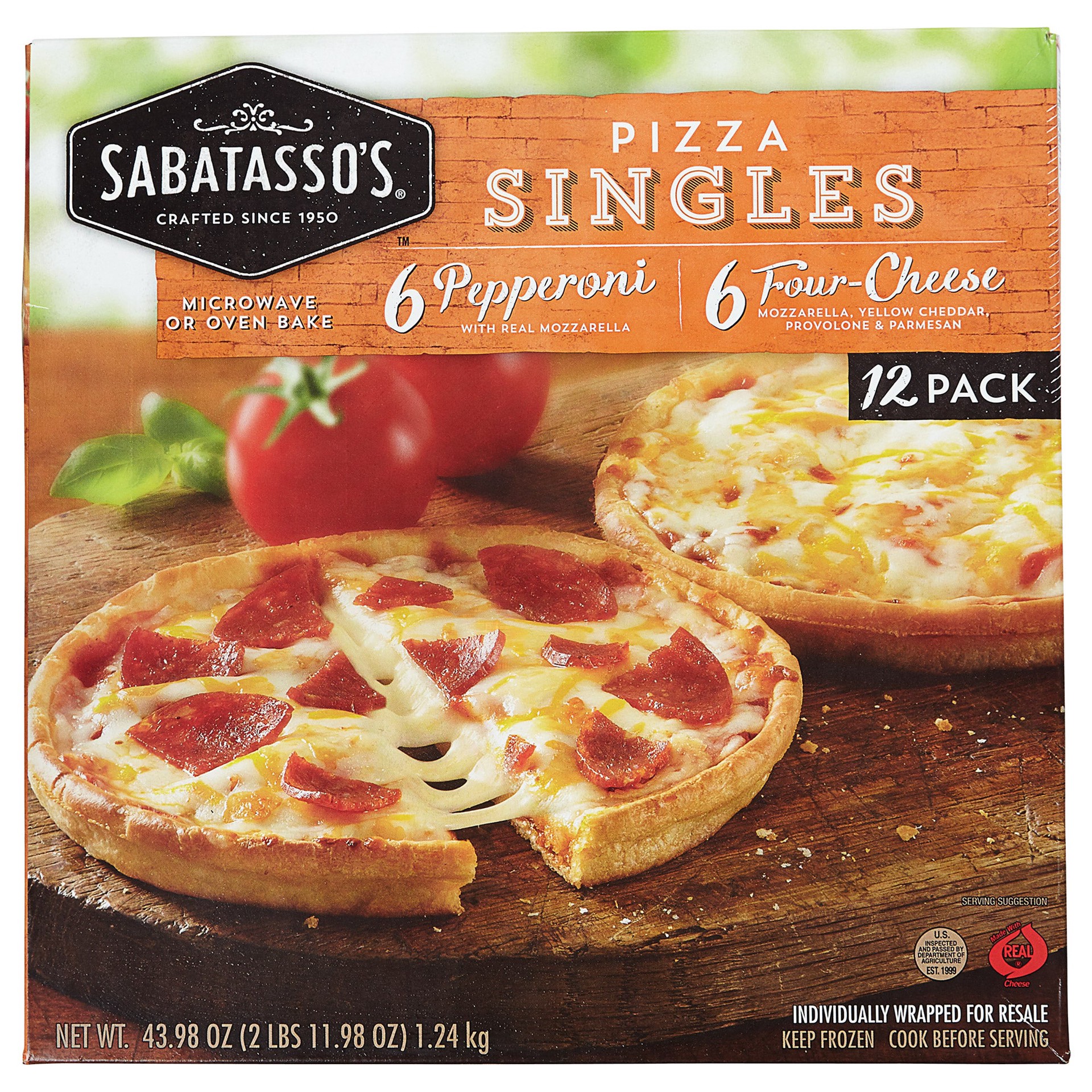 slide 1 of 1, Sabatasso's Pizza Singles, Variety Pack, 12 count, 