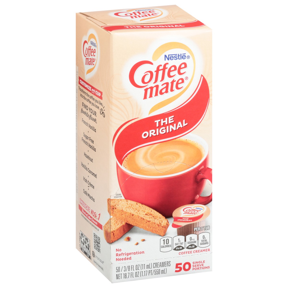 slide 6 of 9, NESTLE COFFEE MATE Coffee Creamer Original, Liquid Creamer Singles, 0.375 fl oz, 50 Count, 18.70 fl oz