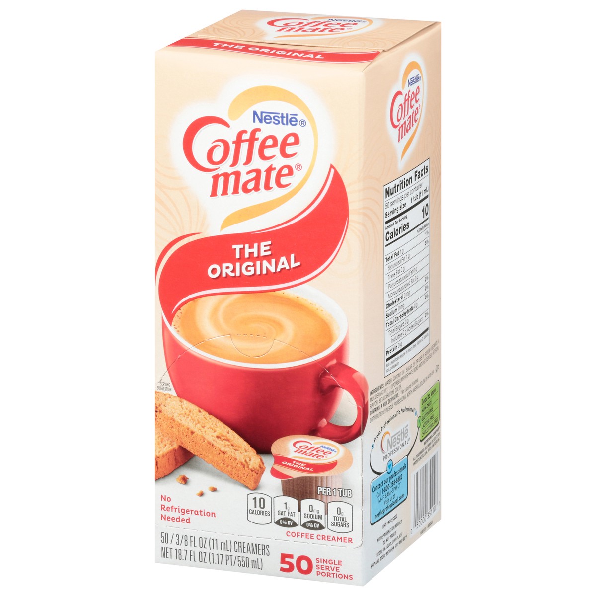 slide 9 of 9, NESTLE COFFEE MATE Coffee Creamer Original, Liquid Creamer Singles, 0.375 fl oz, 50 Count, 18.70 fl oz