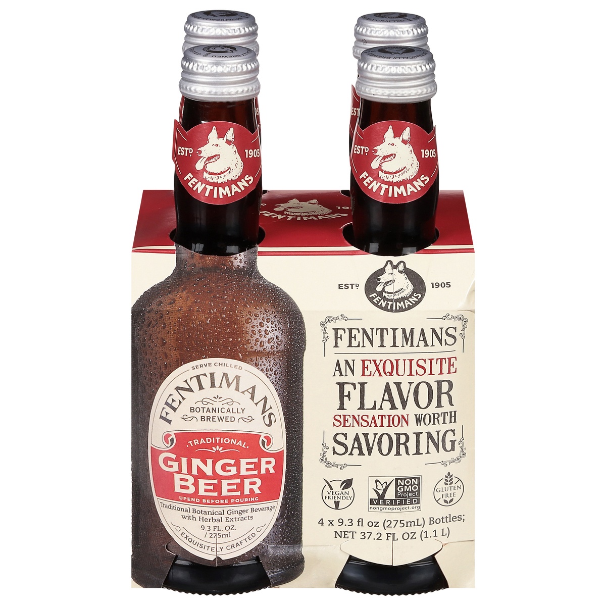 slide 1 of 4, Fentimans Ginger Beer / Glass Bottles, 4 ct